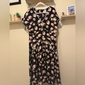 Unique Vintage Floral Midi Dress